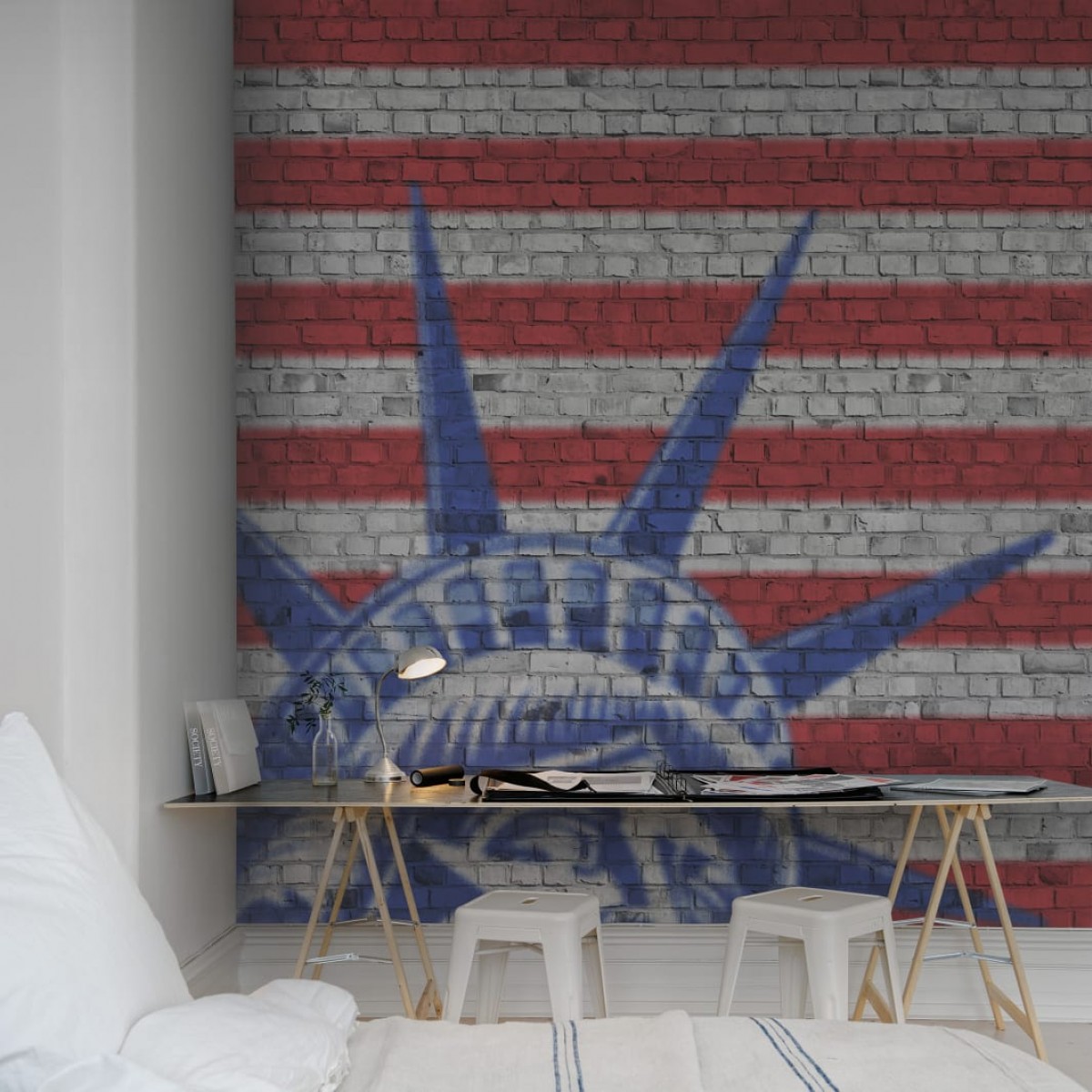 Fototapet Bricks of Liberty, personalizat, Rebel Walls, Fototapet living 