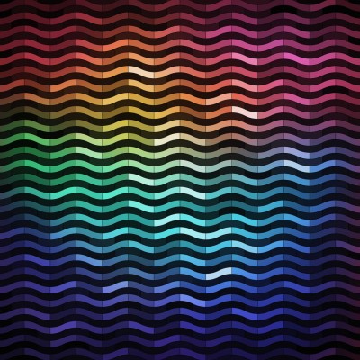 Tapet geometric abstract cu linii curbate in culori vii.