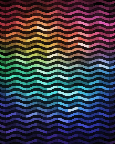 Tapet geometric abstract cu linii curbate in culori vii.