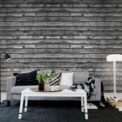 Foto tapet 3D Horizontal Boards, Black, personalizat, Rebel Walls