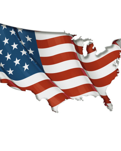 Tapet Old Glory - Steagul american în formă de hartă a SUA