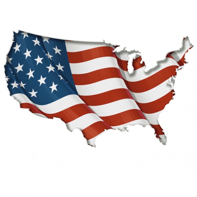Tapet Old Glory - Steagul american în formă de hartă a SUA