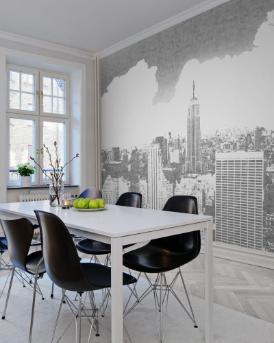 Tapet cu design urban modern, cu imaginea orașului New York.