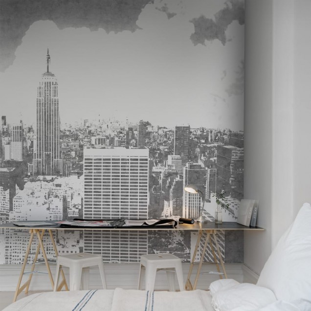 Tapet cu design urban modern, cu imaginea orașului New York.