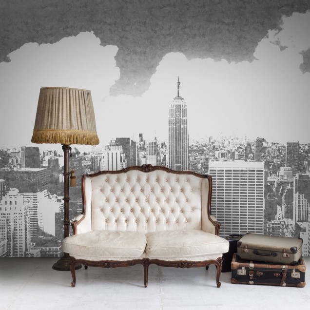 Tapet cu design urban modern, cu imaginea orașului New York.