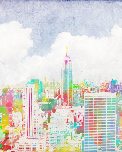 Tapet modern cu design urban vibrant, Happy New York.