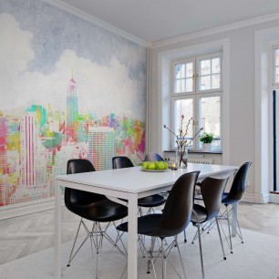 Fototapet Rebel Walls RBW-R12662. Conține culorile: Galben, Galben Zinc, Roz, Roz Antic, Violet, Telemagenta, Verde, Verde Pastel, Galben, Galben Pastel