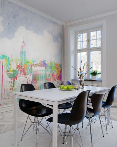 Tapet modern cu design urban vibrant, Happy New York.