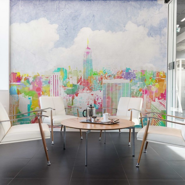 Tapet modern cu design urban vibrant, Happy New York.