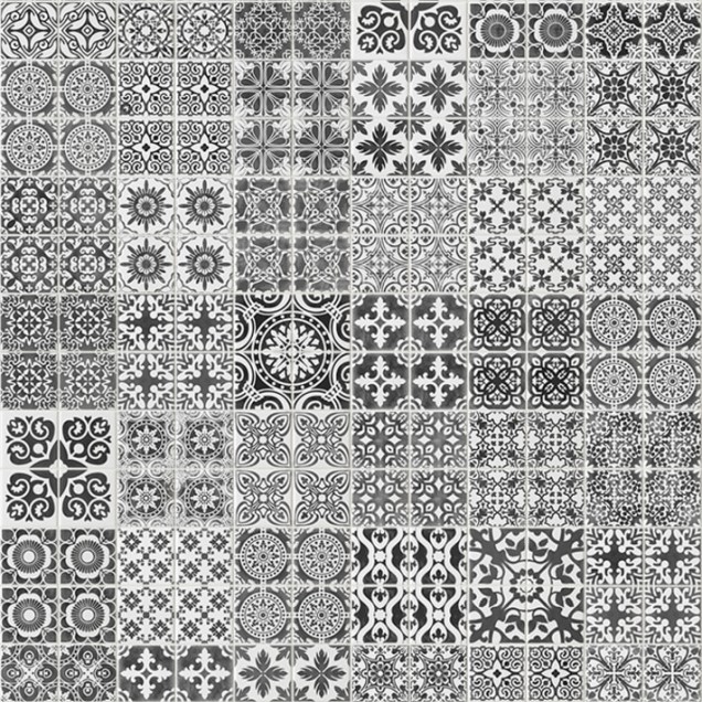 Tapet geometric cu model marocan in negru și alb, perfect pentru un accent contemporan in living, dormitor sau birou.