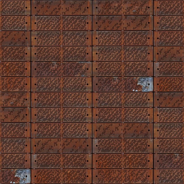 Wallpaper Punch Cards, cu design industrial modern, inspirat de cartonasele perforate, cu textură metalică.