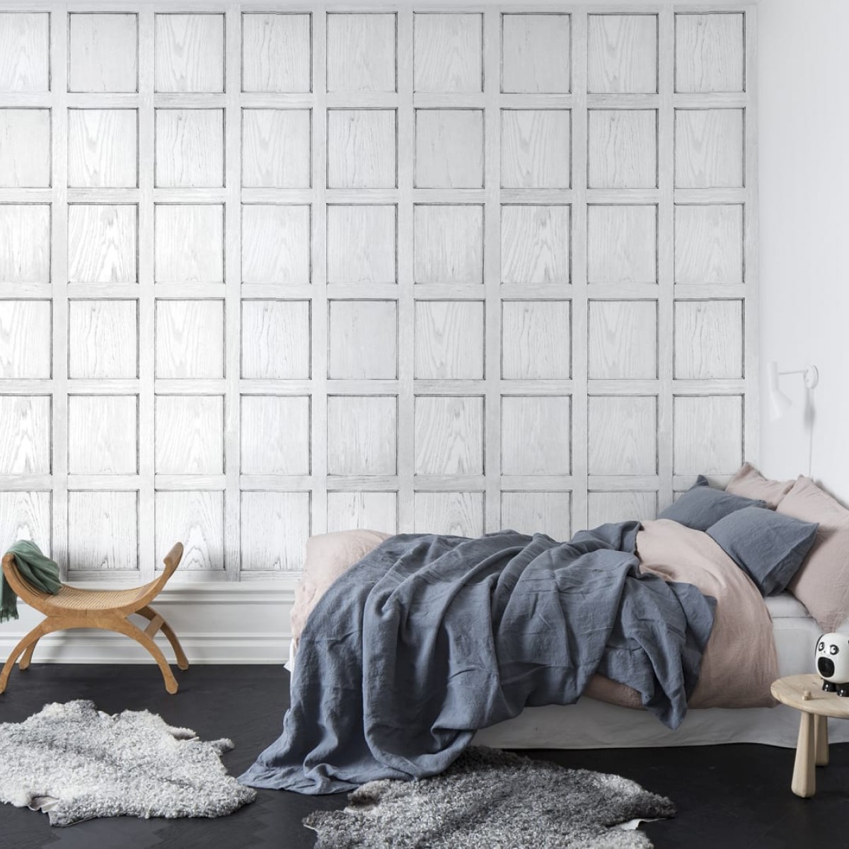 Fototapet 3D Panel, White, personalizat, Rebel Walls, Fototapet living 