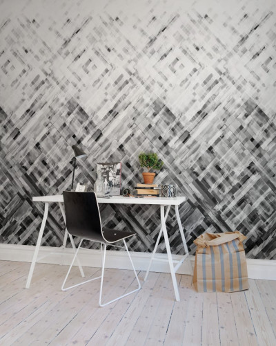 Tapet modern cu design abstract in griuri delicate