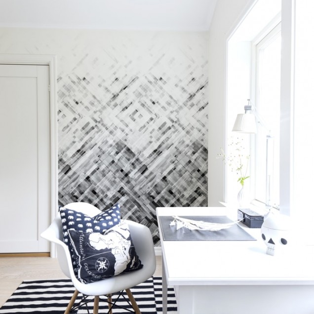 Tapet modern cu design abstract in griuri delicate