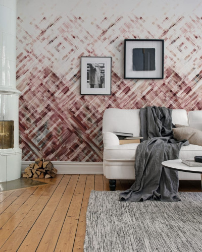 Tapet Dream Weaver, Burgund, cu design abstract modern