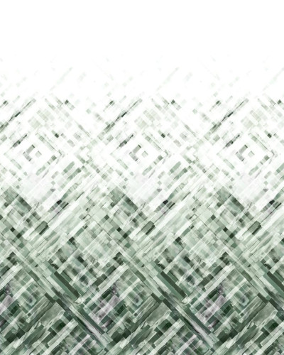 Tapet geometric, Dream Weaver, Verde, cu design abstract, în nuanțe de verde pal.