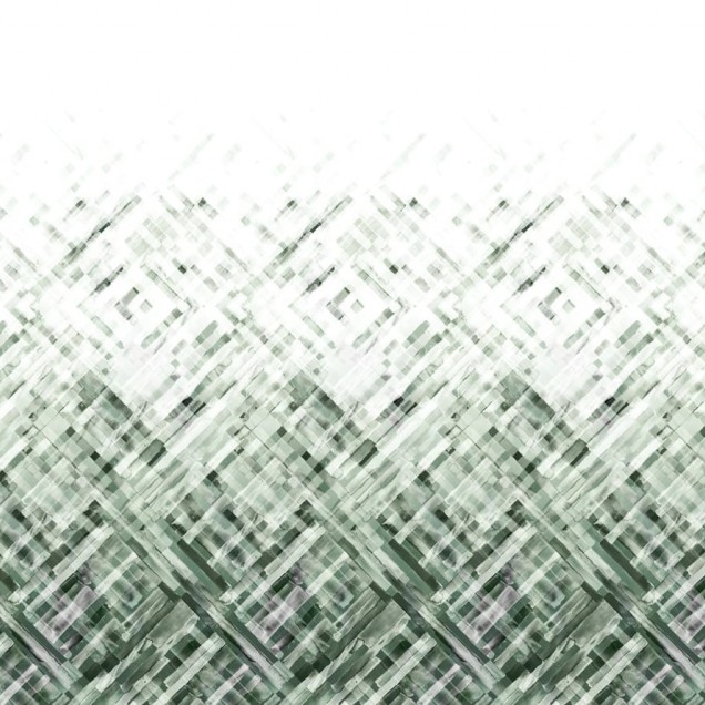 Tapet geometric, Dream Weaver, Verde, cu design abstract, în nuanțe de verde pal.