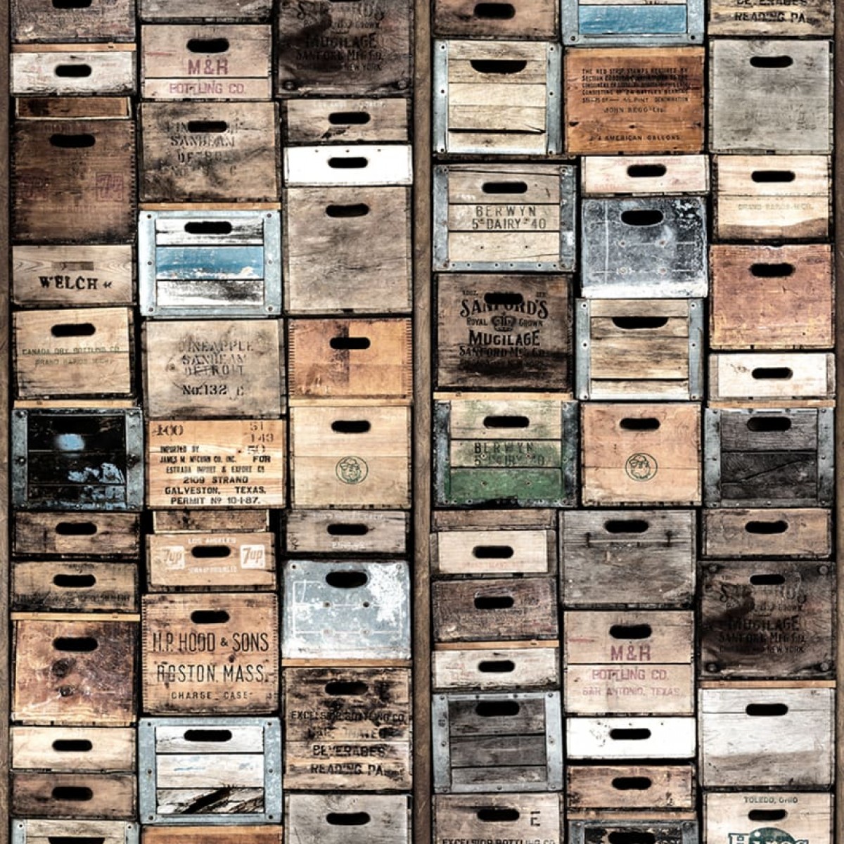 Fototapet Rebel Walls RBW-R12902. Conține culorile: Gri, Gri-Bej, Bej, Negru, Negru Închis, Maro, Maro Mahon, Albastru, Albastru Pastel
