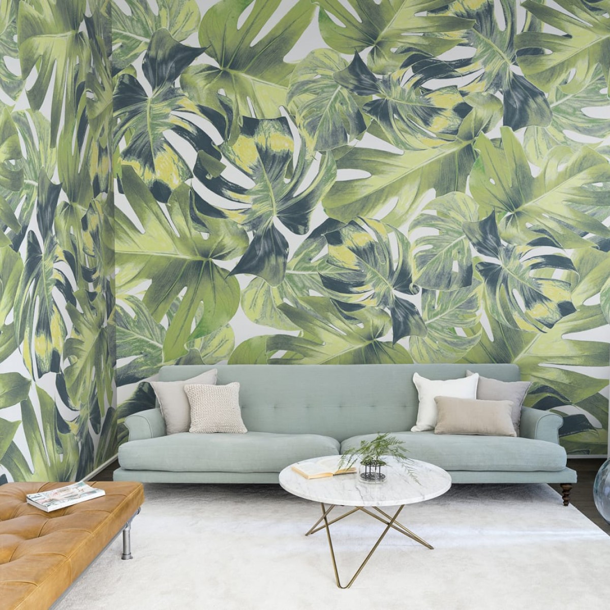 Fototapet Rebel Walls RBW-R13041. Conține culorile: Verde, Verde Pastel, Gri, Gri Fier, Gri, Gri Ciment, Alb, Alb Trafic, Gri, Gri Argintiu