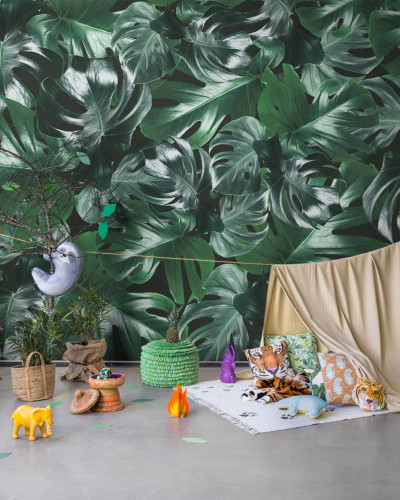 Tapet cu frunze de Monstera, Welcome To The Jungle