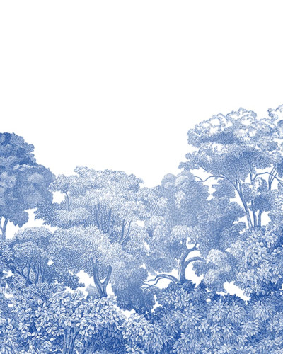 Tapet modern cu design floral - Porcelain Toile