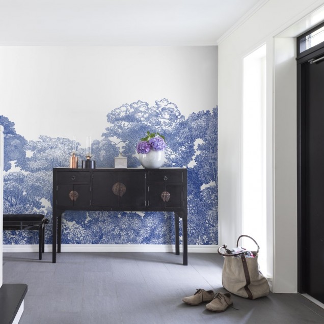 Tapet modern cu design floral - Porcelain Toile