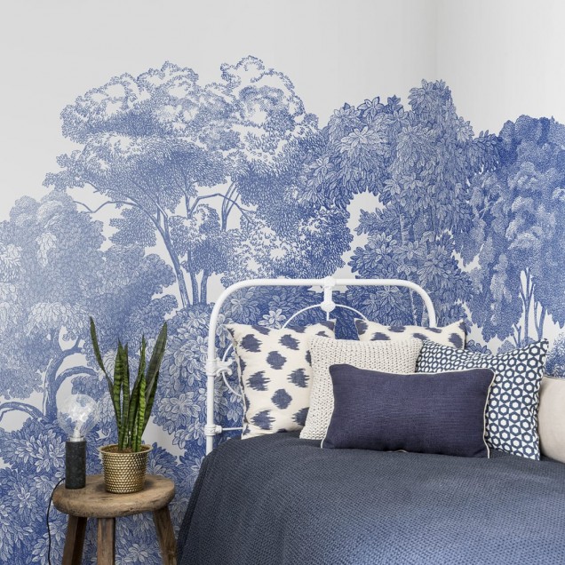 Tapet modern cu design floral - Porcelain Toile