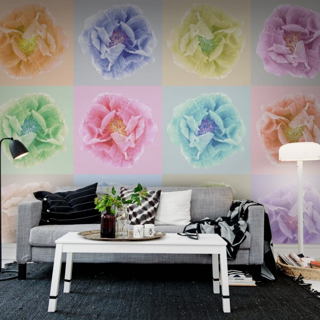Tapet 3D cu flori mari, Poppy Art