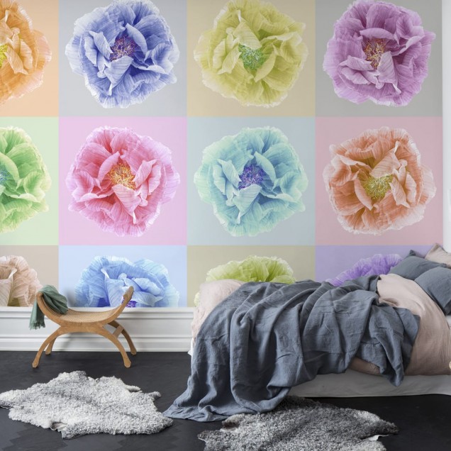 Tapet 3D cu flori mari, Poppy Art