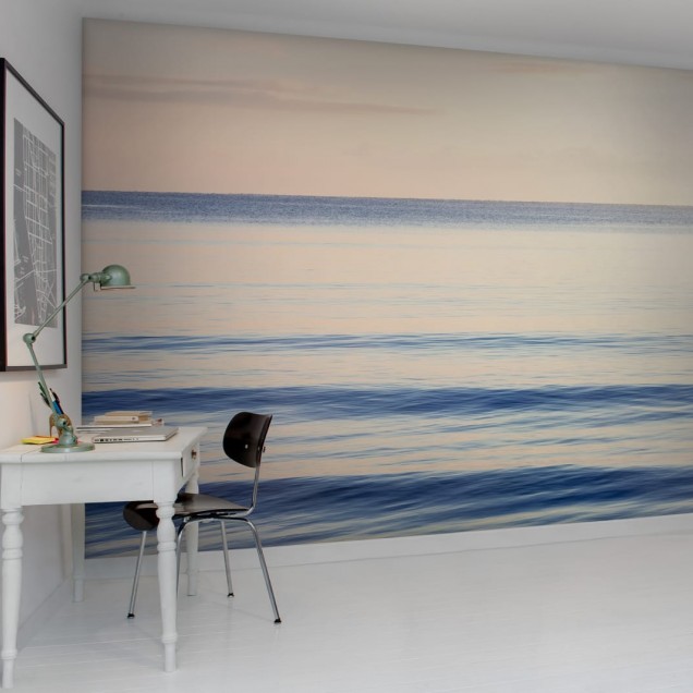 Tapet 3D cu imagine cu mare la apus