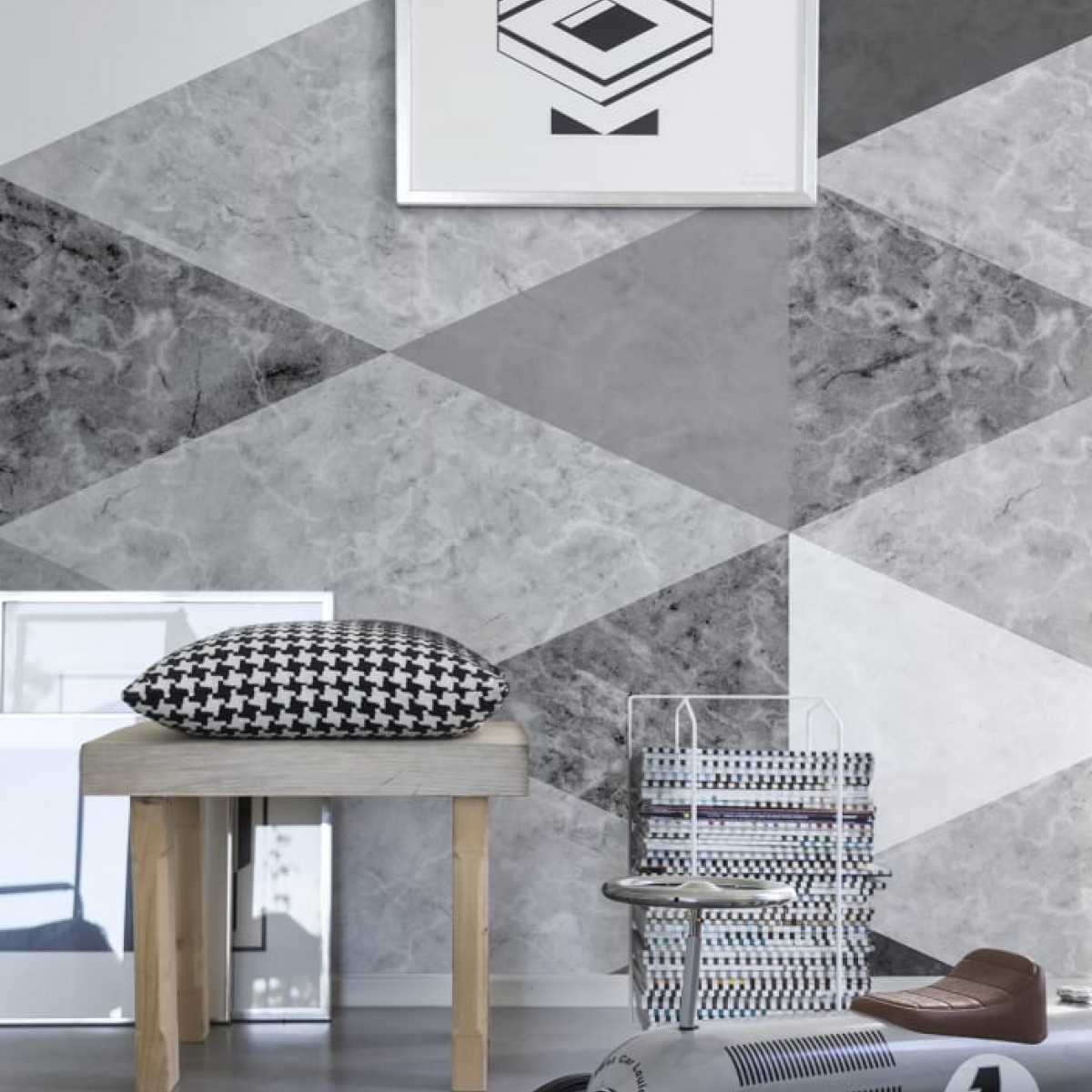 Fototapet Geometric Marble, personalizat, Rebel Walls, Fototapet living 