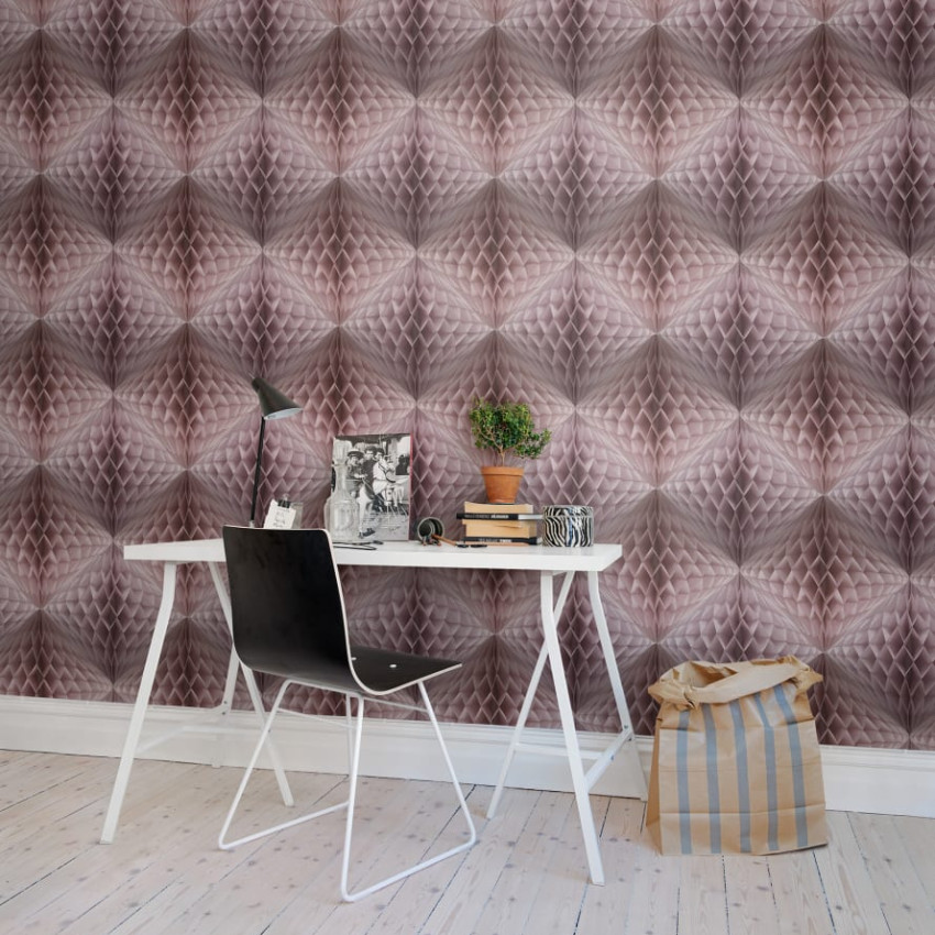 Tapet 3D Pom Pom Mint cu model geometric modern în nuanțe de verde mentă