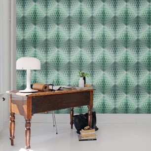 Fototapet Rebel Walls RBW-R13393. Conține culorile: Verde, Verde Patină, Turcoaz, Turcoaz Pastel, Verde, Verde-Negru
