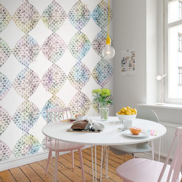 Tapet X-Ray, Color cu design abstract modern, linii geometrice fine si nuante delicate de culoare.