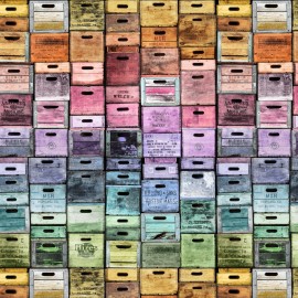 Foto tapet 3D Color Boxes, personalizat, Rebel Walls