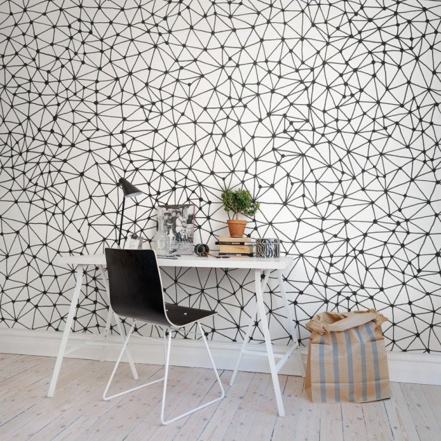 Tapet geometric minimalist Twinkle Twinkle Negru