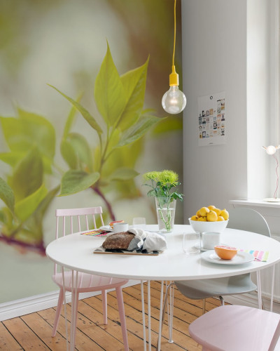 Green Leaves - Tapet cu design modern cu frunze verzi delicate