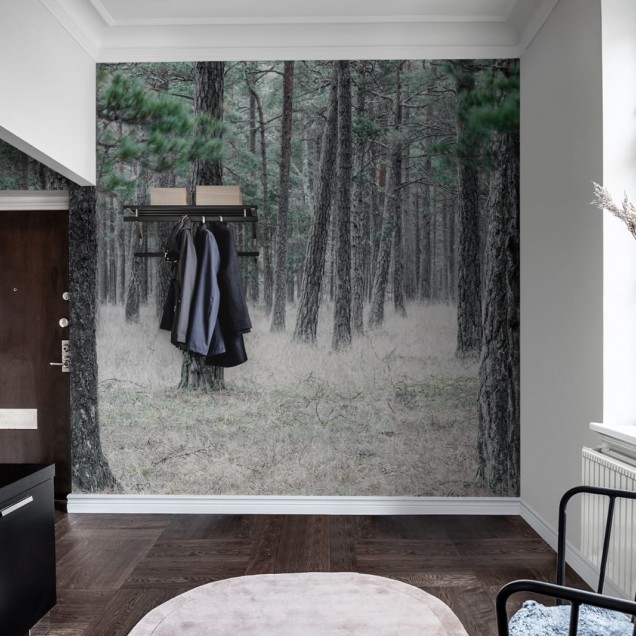 Tapet 3D cu Pădure de Pini - Design Natural și Relaxant