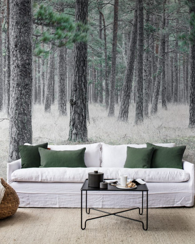 Tapet 3D cu Pădure de Pini - Design Natural și Relaxant