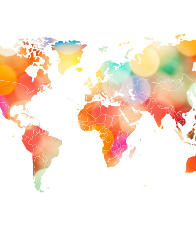 Your Own World Confetti, o hartă a lumii plină de culoare, ideală pentru a adăuga un strop de veselie în orice cameră.