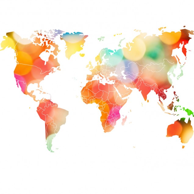 Your Own World Confetti, o hartă a lumii plină de culoare, ideală pentru a adăuga un strop de veselie în orice cameră.