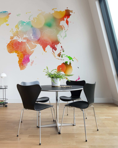 Your Own World Confetti, o hartă a lumii plină de culoare, ideală pentru a adăuga un strop de veselie în orice cameră.