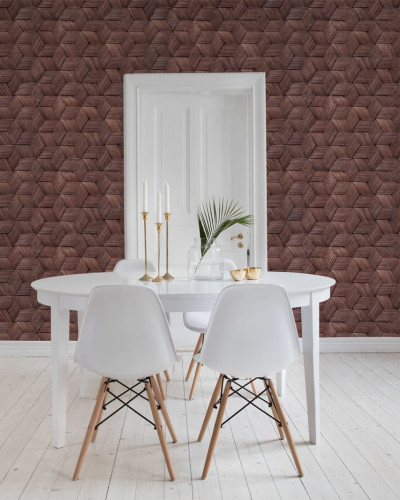 Tapet 3D cu textura de bambus împletit,  ideal pentru o atmosfera tropicală în casa ta.