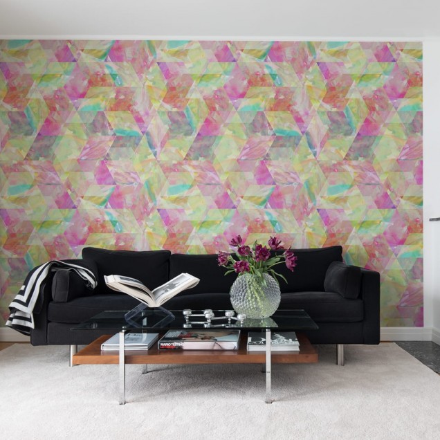 Tapet Sassy Zigzag, repetitiv, cu design geometric modern, în nuanțe pastelate