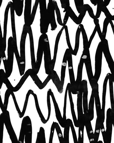 Tapet cu design abstract cu linii negre groase pe fundal alb