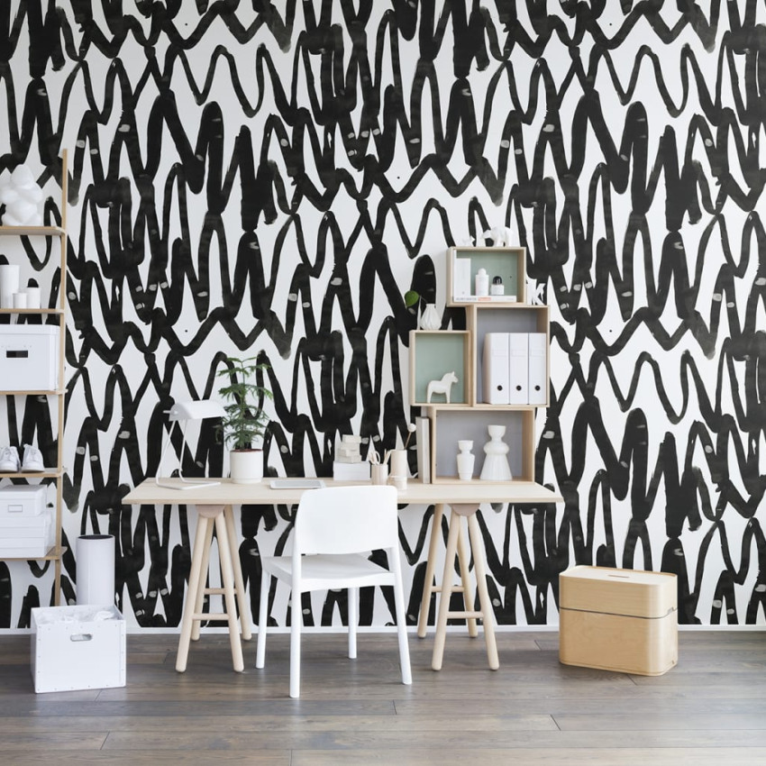 Tapet de perete abstract roz cu model unic.