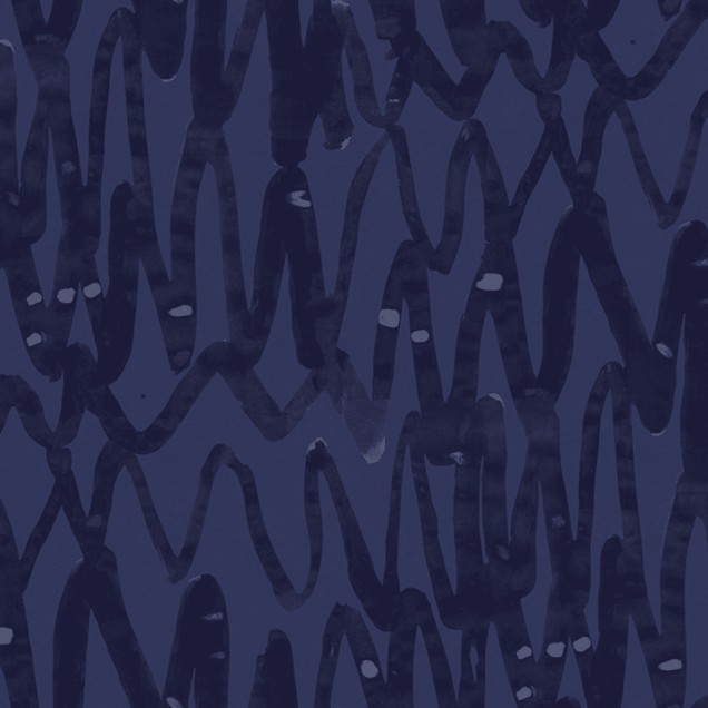 Tapet abstract albastru închis cu design grafic îndrăzneț