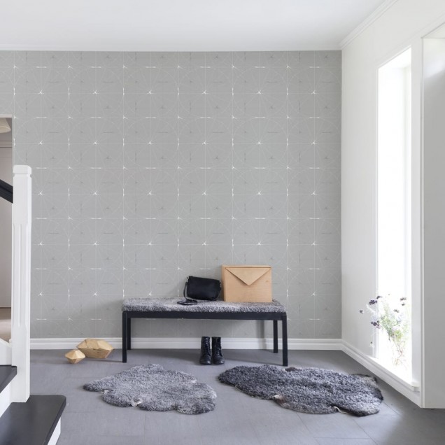 Tapet Perfect Fit Gri Soft, Repetitiv cu design geometric subtil