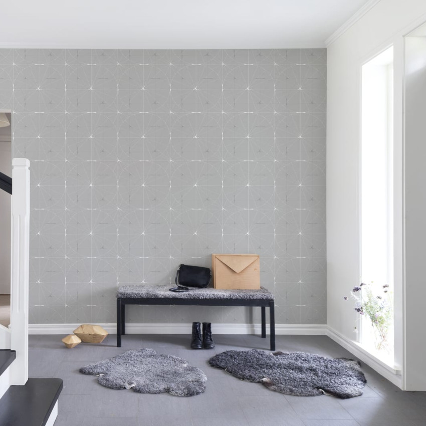 Perfect Fit, Verde Mint, Repetitiv, tapet cu un design geometric minimalist