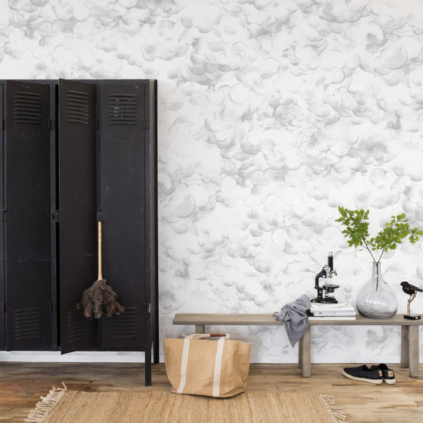 Tapet Storm Brewing cu design abstract de nori gri